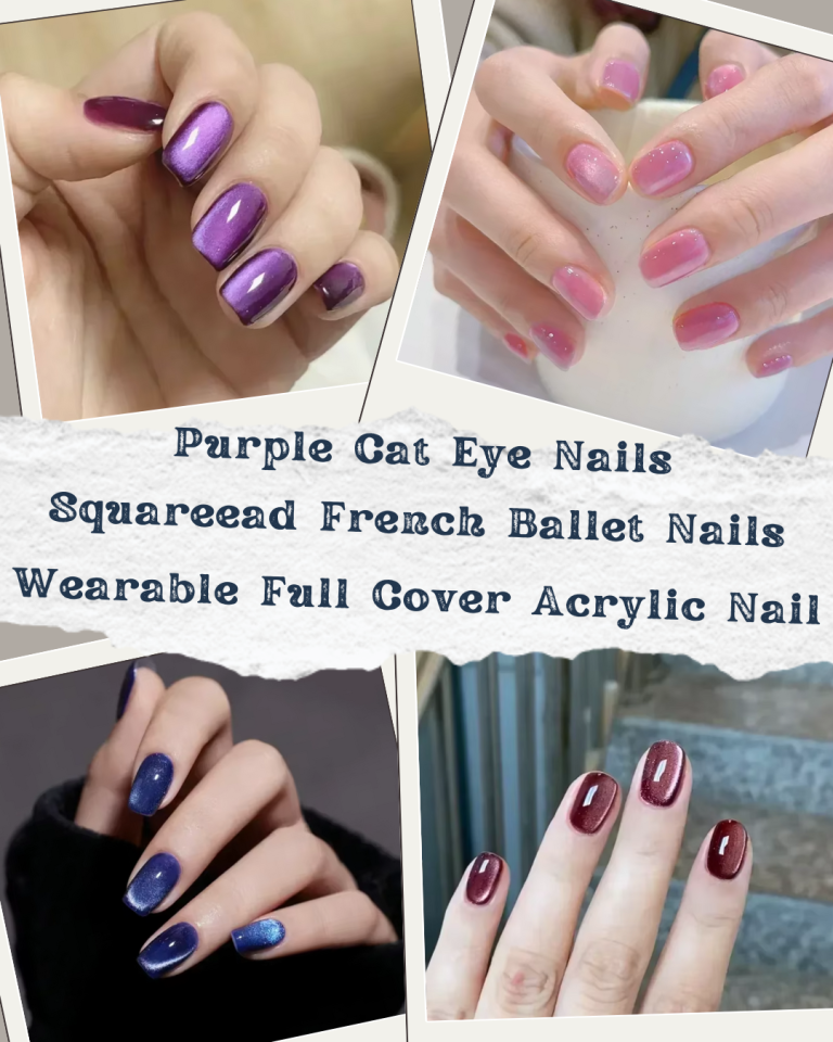Elevate Your Style with Elegant Purple Cat Eye Fake Nails