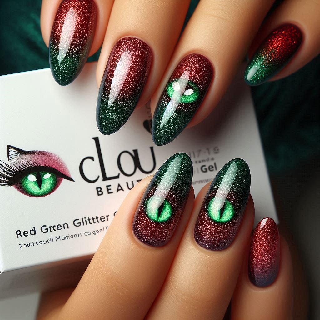 Ombre cat eye effect on nails with Clou Beaute Gel Polish